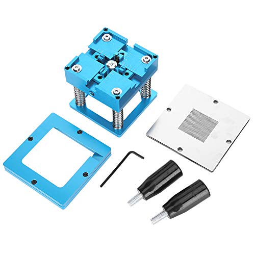 BGA Reball-Station, 50 X Reballing-Set, Reball-Spielstation, 50 Mm Universal-Ball-Rework-Tisch aus Aluminiumlegierung, Blaue Dose mit Griff, für Handy-Chip von LiebeWH