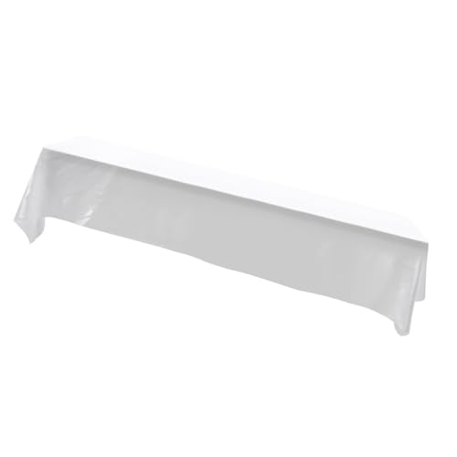 Rechteckige Tischdecke, Waschbar, Polyester-Tischdecke, Dekorative Stoff-Tischdecke für Bankett, Hochzeit, Party und Camping (White) von LiebeWH