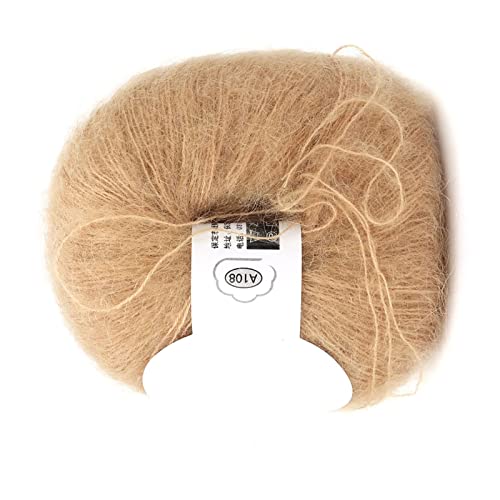 Weiches Mohair-Pashm-Mohair-Angora-Wollgarn, Weiches Mohair-Strickgarn, Mohair-Garn Zum Stricken, Langes Angora-Wollgarn, heiß (18 Khaki) von LiebeWH