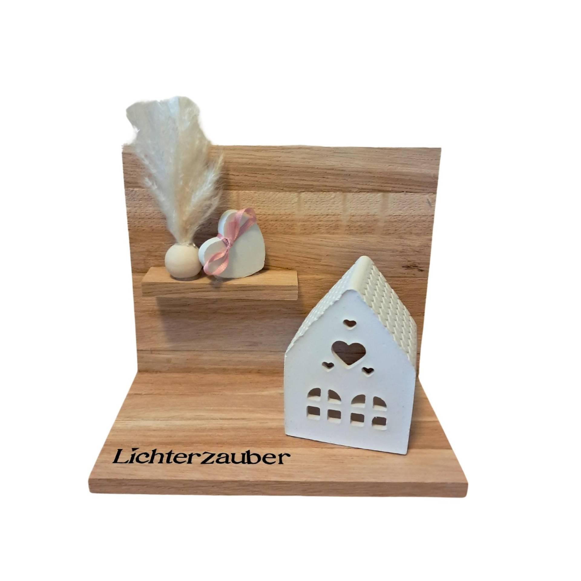 Windlichthaus Aus Raysin Mit Holzboard, Geschenke Zum Geburtstag, Kleines Windlicht Haus Holz Und Dekoration, Geschenke, Geschenkideen von LieblingeundCo