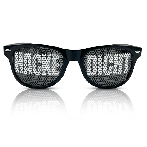 Lieblingsmensch Party Sonnenbrille mit Motiv | HACKE DICHT | schwarze Funbrille zu Festivals Karneval Fasching | als Accessoire für Sauf- und Feierpartys von Lieblingsmensch