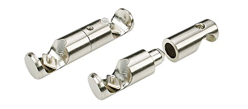 Liedeco Adapter für Deckenträger - Gardinenstangen France ø 20 mm | 1 Stück, 6 cm | Edelstahl-Optik von Liedeco