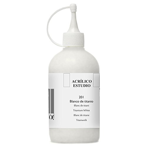 Lienzos Levante 0120522201 - Studio Acrylfarbe, 250 ml Behälter, Farbe 201 Titanweiß von Lienzos Levante