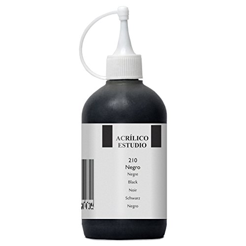 Lienzos Levante 0120522210 - Studio Acrylfarbe, 250 ml Behälter, Farbe 210 Schwarz von Lienzos Levante