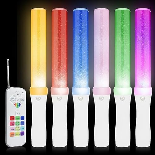 LED-Leuchtstäbe, Leuchtstäbe, Leuchtstäbe, 13 Farben mit 2 Lichtfunktionen, blinkende Leuchtstäbe, für Hochzeit, Raves, Party, Silvester, Geschenke, Ostern, Geburtstag (6 Stück) von LifBetter