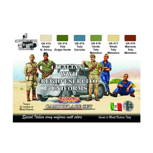 Lifecolor Acrylfarben-Set CS14 WWII Italian Army Uniform von Lifecolor