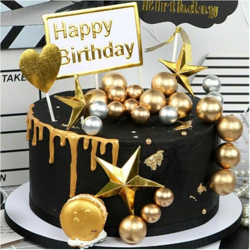 20 goldene Kugeln für Kuchen für jeden Anlass, Dekoration (weiß) von LifenaviStore