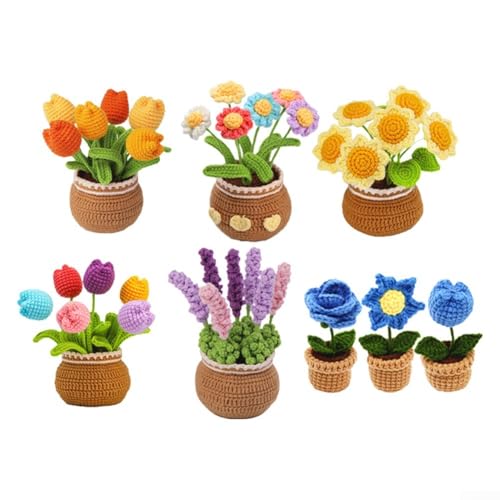 Komplettes Häkelblumen-Set für Lernende, Schritt-für-Schritt-Anleitungen im Lieferumfang enthalten (Tulpen) von LifenaviStore