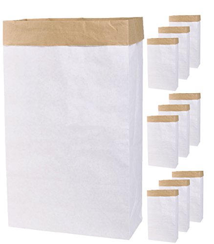 Lifestyle Lover 10x DIY Papiersack Paperbag mit Seitenfalz aus Kraftpapier zum selber gestalten bemalen bekleben Braun Weiß 'Blanko' (10) von Lifestyle Lover