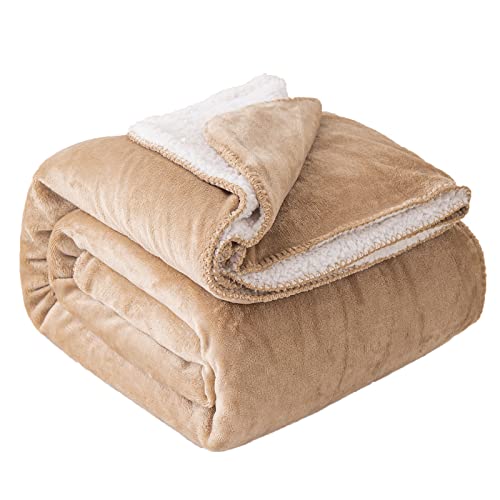 LSC Sherpa-Fleece-Decke, Bettüberwurf, Decken für Sofa und Bett, zweiseitiger Plüschstoff, thermische flauschige Mikrofaser, feste Decken, Sherpa-Fleece-Decke für den Winter (Nerz, King – 200 x 240 von Lifestyle comfort ltd