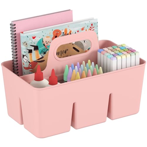 Lifewit Kunststoff Aufbewahrungsbox Korb Organizer mit Griff, Sortierboxen für Stifte Kinder/Toilettenartikeln Kosmetik im Badezimmer/Schrank Unterschiedliche Küche, Pink, 1 Stück von Lifewit