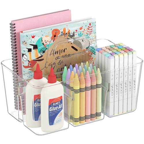 Lifewit Kunststoff Aufbewahrungsbox Korb Organizer mit Griff, Sortierboxen für Stifte Kinder/Toilettenartikeln Kosmetik im Badezimmer/Schrank Unterschiedliche Küche, Transparent, 1 Stück von Lifewit