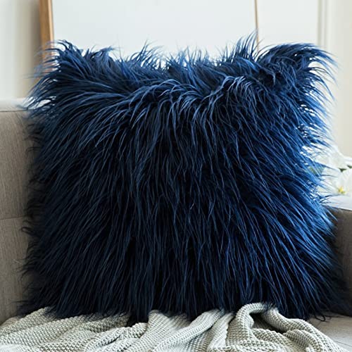 Lifup 2er Set Zierkissenbezüge Faux Lammfell Schaffell Nachahmung Wolle Dekorativ Kissenbezug für Sofa Wohnzimmer Schlafzimmer Büro Auto Dunkelblau 45 x 45 cm Lifup 2er Set Zierkissenbezüge Faux Lammfell Schaffell Nachahmung Wolle Dekorativ Kissenbezug für Sofa Wohnzimmer Schlafzimmer Büro Auto Dunkelblau 45 x 45 cm von Lifup