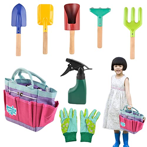 Ligeinsrk Kids Gardening Set Wässerung kann Schaufel Trowel Apron 8pcs Kinder Gartenwerkzeuge für Jungen Mädchen durchführen von Ligeinsrk