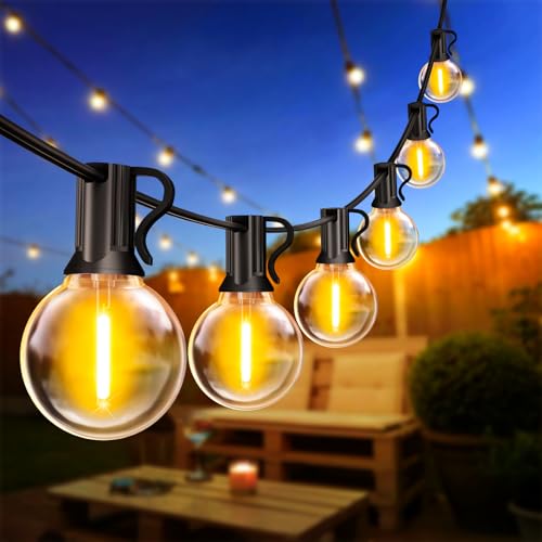 LED Lichterkette Außen Glühbirnen 45M - 150 FT Outdoor Lichterkette Strom mit 72+2 G40 Glühbirne IP44 Wetterfest Aussen Lichterkette warmweiß für Garten Terrasse Balkon (keine Fernsteuerung) von Light-Brightly