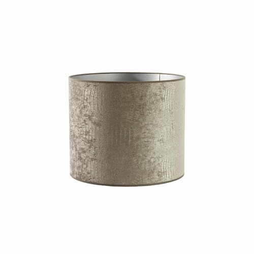 Lampenschirm Chelsea von Light & Living - Ø35, Höhe 30cm, für E27-Fassung - Blickdichtes Silber mit schimmerndes taupe Innenverkleidung - Runder Lampenschirm für Tisch-, Stehlampen und Deckenlampen von Light & Living