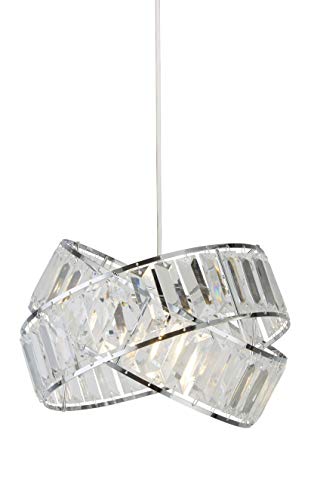 Lighting Collection Lampenschirm, 2 Ringe, Acryl-Latten, leicht anzubringen, Chromrahmen von Lighting Collection