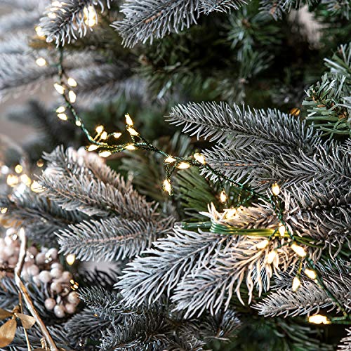 Lights4fun 1200er LED Cluster Lichterkette warmweiß 15m 14V dunkelgrüner Draht von Lights4fun