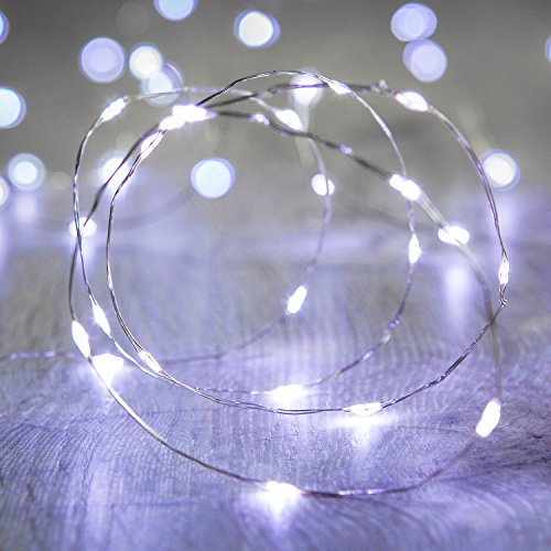 Lights4fun 12x 20er LED Draht Micro Lichterkette weiß Batteriebetrieb von Lights4fun