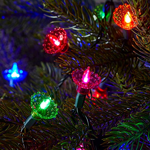 Lights4fun 150er Bunte LED Weihnachtsbaum Lichterkette mit Timer 15m dunkelgrünes Kabel Fernbedienung von Lights4fun