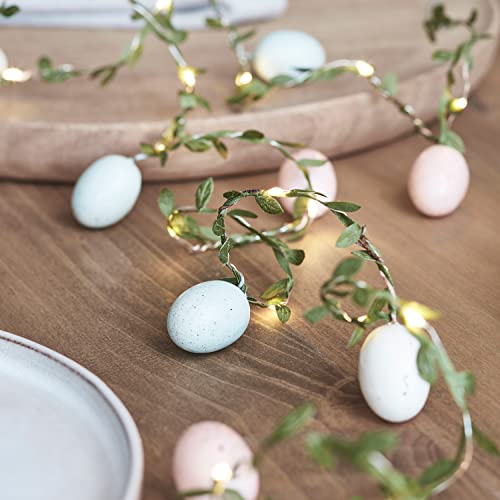 Lights4fun 20er LED Osterei Lichterkette Ostern Timer batteriebetrieben Innenbereich Osterdeko Modern Oster Girlande von Lights4fun