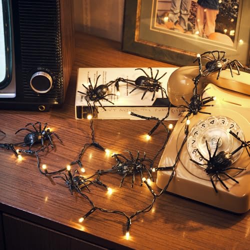 Lights4fun 35er LED Lichterkette Halloween Deko Outdoor batteriebetrieb Timer Halloween Deko Kinder Halloween Tischdeko Halloween Deko Gruselig von Lights4fun