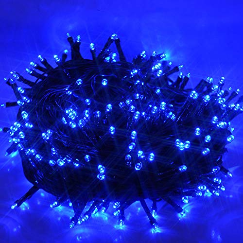 Wasserdichte Weihnachtslichterkette 300LED 30 Meter, BLAU, 8 Modi, 8-Stunden-Timer, Netzbetrieb von LightsGo