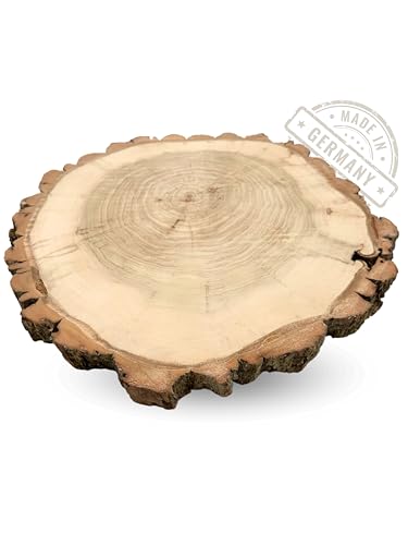 Baumscheiben 30cm ø | 1 Stück | geschliffen & mit Rinde | Made in Germany | edles Pappelholz als tolle Tischdeko | Tortenplatte | Hochzeitsdeko | deko Tablett | DIY (1 Stück) von Lignum Amoris