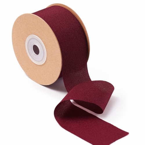 Ligtmor Geschenkband Hochzeit Schleifenband Dekoband 3,8cm x 23m Chiffonband Schleifen Stoffband - Dunkelrot von Ligtmor