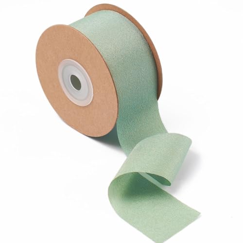 Ligtmor Geschenkband Hochzeit Schleifenband Dekoband 3,8cm x 23m Chiffonband Schleifen Stoffband - Eucalyptus Green von Ligtmor