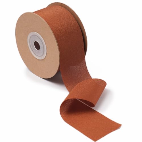 Ligtmor Geschenkband Hochzeit Schleifenband Dekoband 3,8cm x 23m Chiffonband Schleifen Stoffband - Orange Rot von Ligtmor