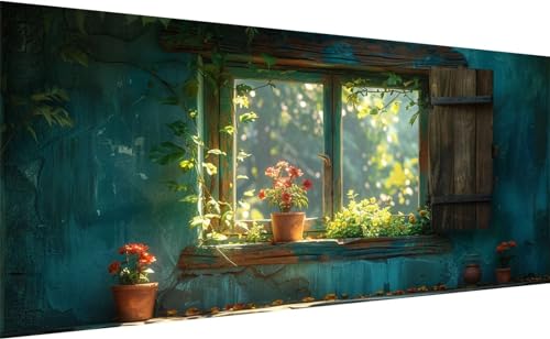 85 x 40cm Groß Diamond Painting XXL, DIY 5D Fenster Diamant Painting Set für Erwachsene, Diamant Painting Bilder Landschaft Kunst Cross Stickerei Malerei, Diamond Painting für Deko Wohnzimmer C_0 von Lihogbo