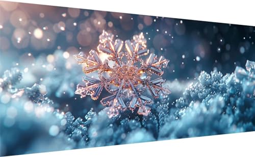 Diamant Painting Bilder Schneeflocke, 5D DIY Winter Diamond Painting Erwachsene, Diamond Painting Groß 110x50cm, DIY Vollbohrer Strass Cross Stickerei Diamant Kunst Malerei Set für Wanddekoration F_6 von Lihogbo