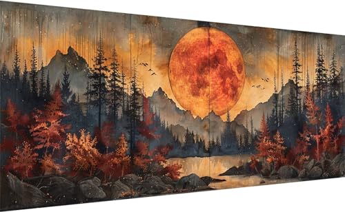 Diamond Painting Landschaft, 5D Batik-Kunst Diamant Painting Bilder Erwachsene, DIY Vollbohrer Cross Stickerei Diamant Kunst Malerei, Diamond Painting Groß XXL für Zimmer Deko Aesthetic 110x50cm S_3 von Lihogbo