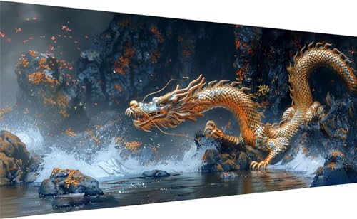 Lihogbo 110 x 50cm Groß Diamond Painting XXL, DIY 5D Drachen Diamant Painting Set für Erwachsene, Diamant Painting Bilder Tier Kunst Cross Stickerei Malerei, Diamond Painting für Deko Wohnzimmer Q_4 von Lihogbo