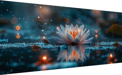 Lihogbo 110 x 50cm Groß Diamond Painting XXL, DIY 5D Lotus Diamant Painting Set für Erwachsene, Diamant Painting Bilder See Kunst Cross Stickerei Malerei, Diamond Painting für Deko Wohnzimmer N_9 von Lihogbo