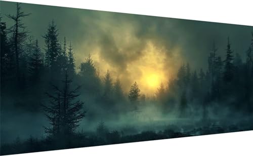 Lihogbo Nebel Diamond Painting Erwachsene, 5D Diamond Painting Großes XXL 85x40cm, DIY Vollbohrer Malen nach Zahlen Diamant Painting Bilder Wald, für Wohnzimmer Schlafzimmer Wanddeko Geschenk H_1 von Lihogbo