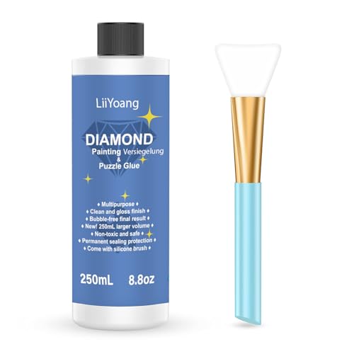 Diamond Painting Versiegelung 250ml, Durchsichtig Diamond Painting Kleber Für Strahlend Glitzernde Bilder & Festen Halt Deiner Steinchen Diamond Painting Zubehör von LiiYoang