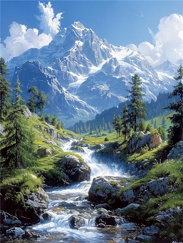 5D Diamond Painting Erwachsene Landschaft, Diamant Painting Bilder Berg Set, Diamant Malerei Strass Stickerei Malerei Painting Set für Erwachsene, Diamond Painting Kinder, Wanddeko Wohnzimmer 40x50cm von Lijahoo