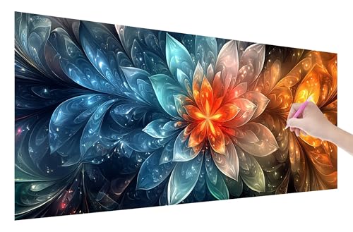 Diamond Painting Erwachsene, Blume Diamant Painting Bilder Set für Anfänger (150x60cm), 5D DIY Crystal Kunst Strass Stickerei Abstrakt Diamant Malerei Kits, Bastelset Erwachsene für Home Wanddeko W-61 von Lijahoo