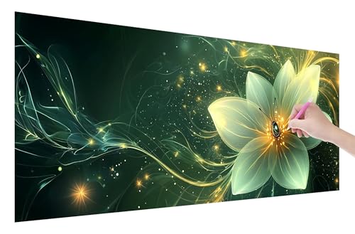 Diamond Painting Erwachsene, Blume Diamant Painting Bilder Set für Anfänger (250x100cm), 5D DIY Crystal Kunst Strass Stickerei Grün Diamant Malerei Kits, Bastelset Erwachsene für Home Wanddeko, Q-93 von Lijahoo