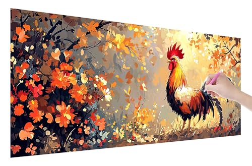 Diamond Painting Erwachsene, Herbst Diamant Painting Bilder Set für Anfänger (150x60cm), 5D DIY Crystal Kunst Strass Stickerei Huhn Diamant Malerei Kits, Bastelset Erwachsene für Home Wanddeko, W-99 von Lijahoo