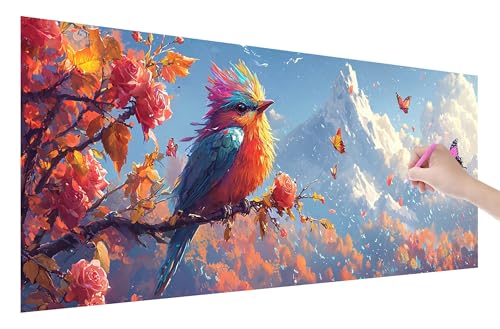 Diamond Painting Erwachsene, Herbst Diamant Painting Bilder Set für Anfänger (150x60cm), 5D DIY Crystal Kunst Strass Stickerei Vogel Diamant Malerei Kits, Bastelset Erwachsene für Home Wanddeko, E-45 von Lijahoo