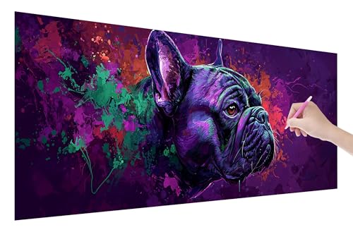 Diamond Painting Erwachsene, Hund Diamant Painting Bilder Set für Anfänger (200x80cm), 5D DIY Crystal Kunst Strass Stickerei Lila Diamant Malerei Kits, Bastelset Erwachsene für Home Wanddeko, Y-96 von Lijahoo