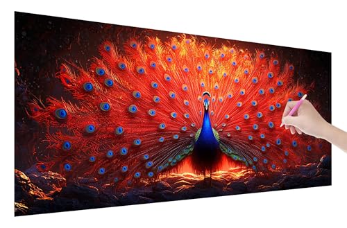 Diamond Painting Erwachsene, Pfau Diamant Painting Bilder Set für Anfänger (150x60cm), 5D DIY Crystal Kunst Strass Stickerei Tiere Diamant Malerei Kits, Bastelset Erwachsene für Home Wanddeko, Q-11 von Lijahoo