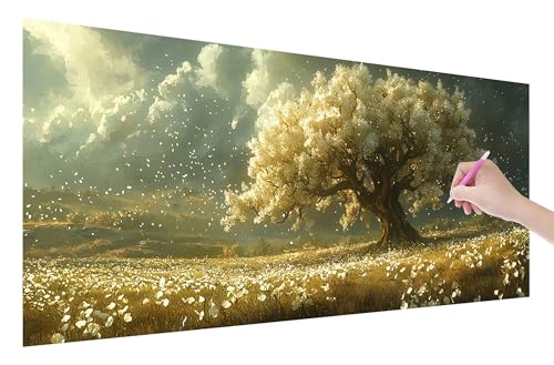 Diamond Painting Erwachsene, Springen Diamant Painting Bilder Set für Anfänger (250x100cm), 5D DIY Crystal Kunst Strass Stickerei Baum Diamant Malerei Kits, Bastelset Erwachsene für Home Wanddeko Q-77 von Lijahoo