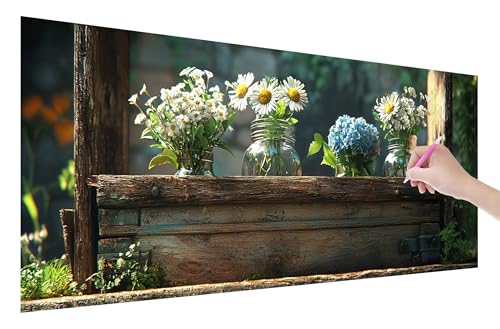 Diamond Painting Fenster, 5D DIY Diamant Painting Bilder Blumen 200x80cm, Diamant Malerei Cross Stitch Stickerei Erwachsene Groß XXL, Basteln Erwachsene Set für Geschenke und Zimmer Wand Deko, U-25 von Lijahoo