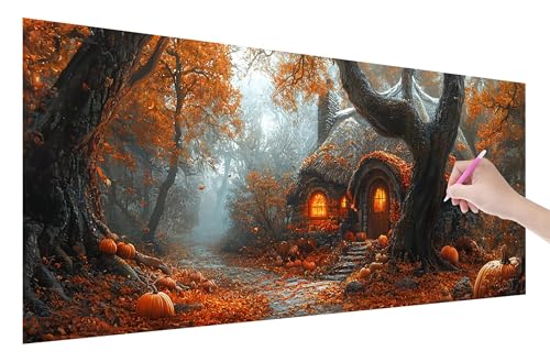 Diamond Painting Herbst, 5D DIY Diamant Painting Bilder Wald 250x100cm, Diamant Malerei Cross Stitch Stickerei Erwachsene Groß XXL, Basteln Erwachsene Set für Geschenke und Wand Deko Wohnzimmer, W-24 von Lijahoo