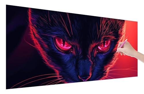 Diamond Painting Katze, 5D DIY Diamant Painting Bilder Pop 200x80cm, Diamant Malerei Cross Stitch Stickerei Erwachsene Groß XXL, Basteln Erwachsene Set für Geschenke und Wand Deko Wohnzimmer, O-25 von Lijahoo