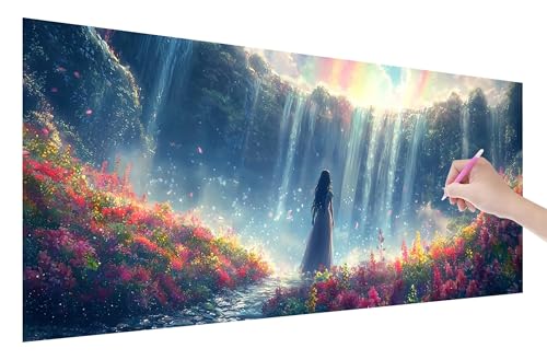 Diamond Painting Landschaft, 5D DIY Diamant Painting Bilder Fallen 250x100cm, Diamant Malerei Cross Stitch Stickerei Erwachsene Groß XXL, Basteln Erwachsene Set für Geschenke, Zimmer Wand Deko, E-32 von Lijahoo